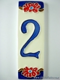 Numero civico ceramica con fiore nf2